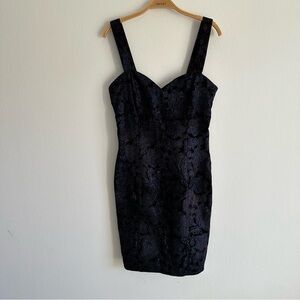 Vintage 90s Rampage Dress Mini Floral Paisley Velvet Blue Black Whimsigoth Fairy